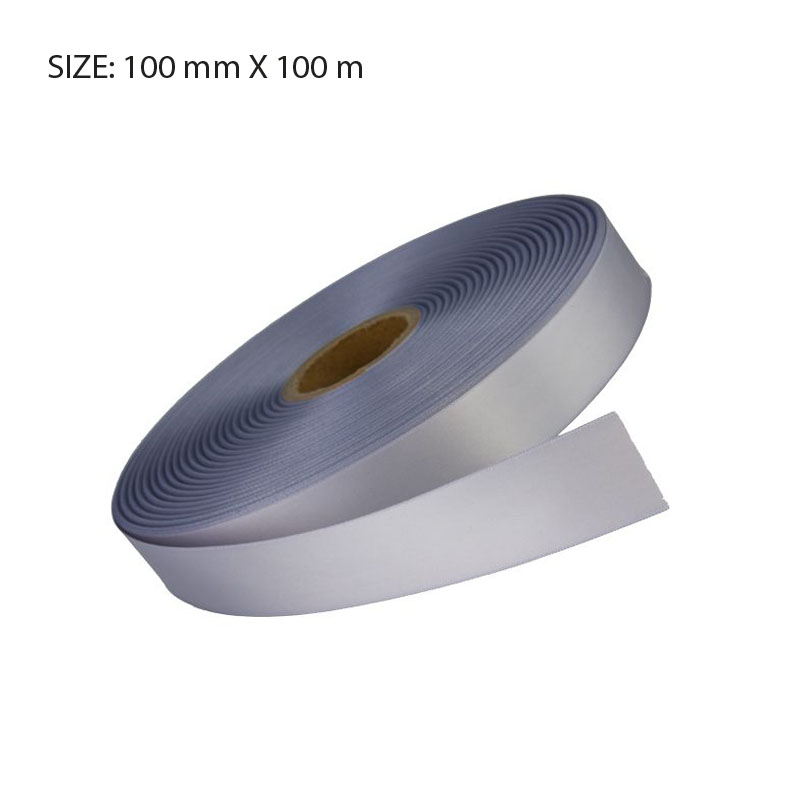 RSSSILV96100.jpg SILVER ELAN SINGLE FACED SATIN 100MMX100M - Image 1