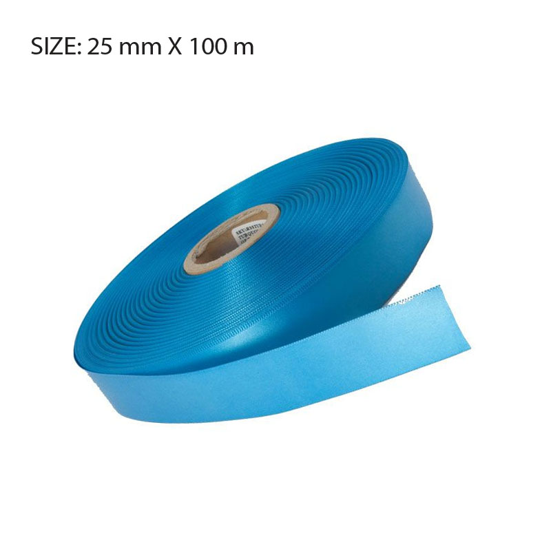 RSSTURQ25100.jpg TURQUOISE ELAN SINGLE FACE SATIN 25MMX100 - Image 1