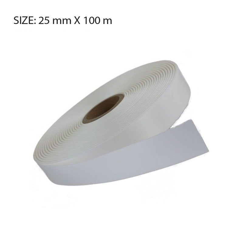 RSSWHIT25100.jpg WHITE ELAN SINGLE FACED SATIN 25MMX100M - Image 1