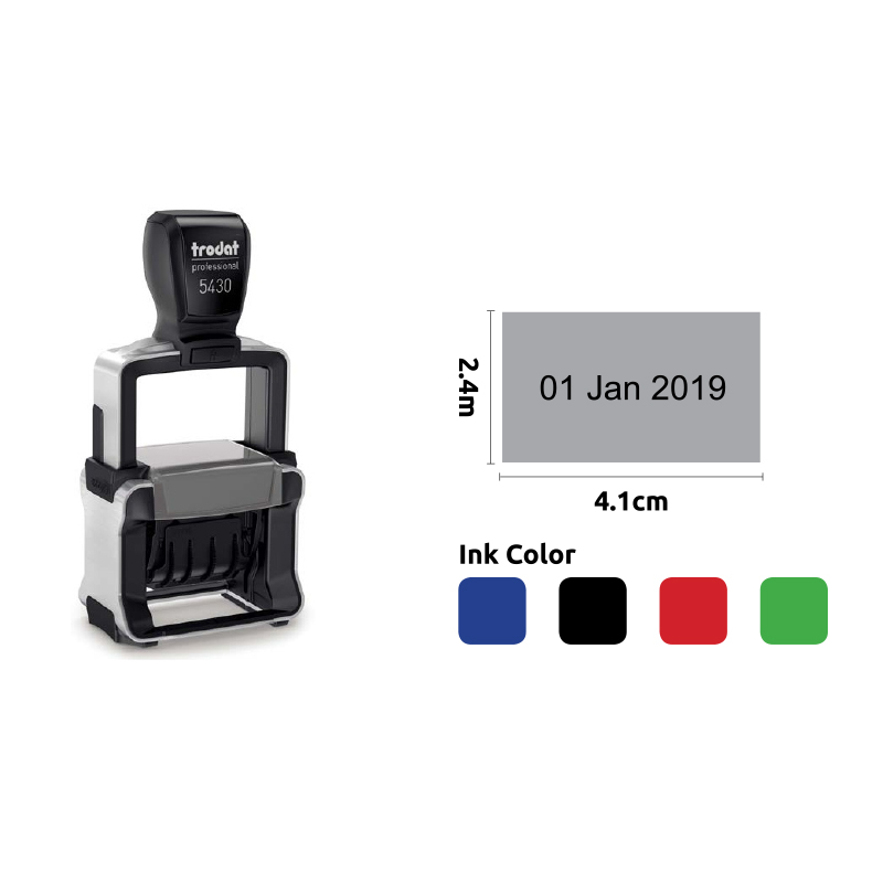T-5430 TRODAT PROFESSIONAL DATE STAMP 4.1X2.4CM - Image 1