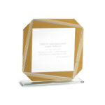 SQUARE GLASS AWARD – 18CM GOLD | CUSTOM ENGRAVED GRADUATION TROPHY