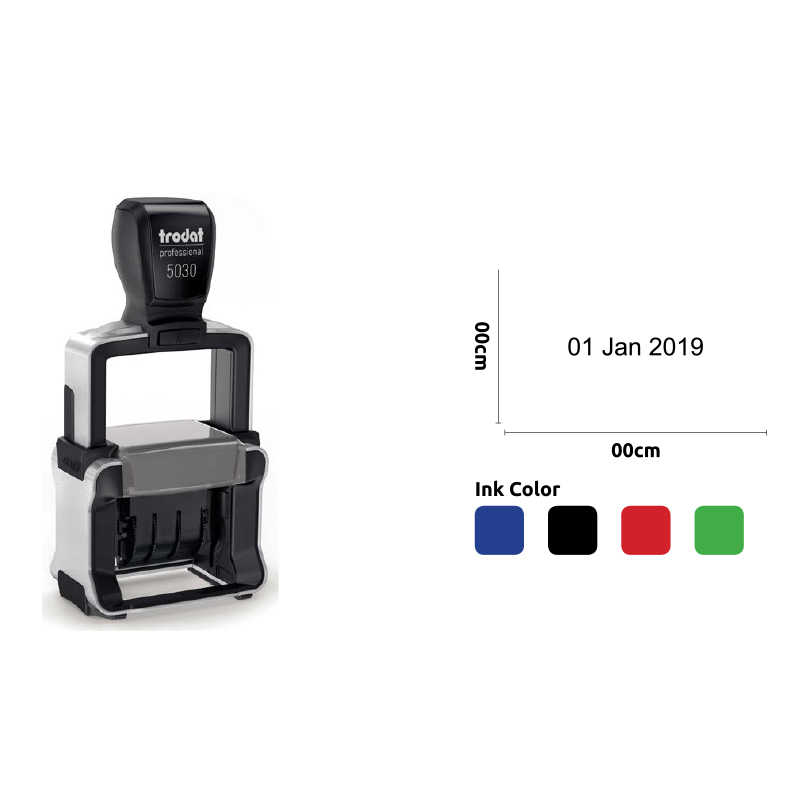 t-5030 TRODAT PROFESSIONAL DATE STAMP 2.6X0.4CM - Image 1
