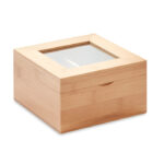 BAMBOO TEA BOX WITH TRANSPARENT GLASS