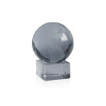CRYSTAL GLASS GLOBE PAPERWEIGHT – LASER ENGRAVED BASE DESK GIFT - Image 2