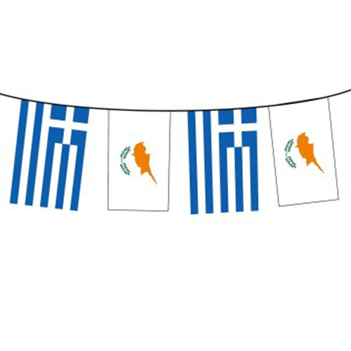 HT17024 CYPRUS-GREECE FLAG BUNTING 20CMX30CM (SET OF 10M) PIT04 - Image 1