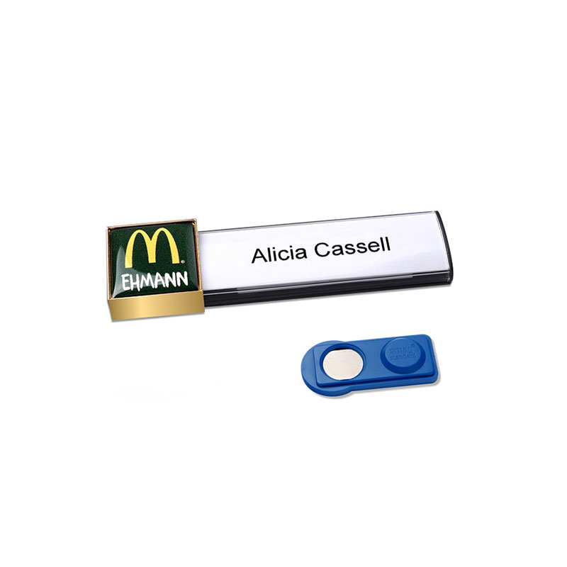 ADOSMA8802 NAMEBADGE AMIGO SQUARE GOLD - Image 1