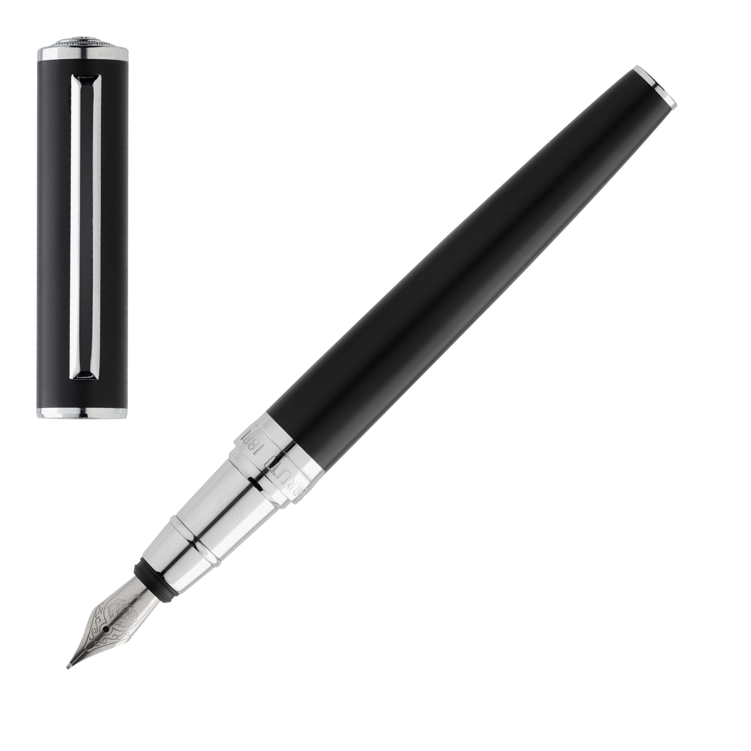 NST0962A_1 CERRUTI 1881 FOUNTAIN PEN MOTLEY BLACK - Image 1