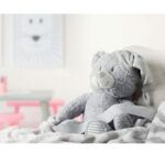 LARGE PLUSH GREY TEDDY BEAR - Image 4