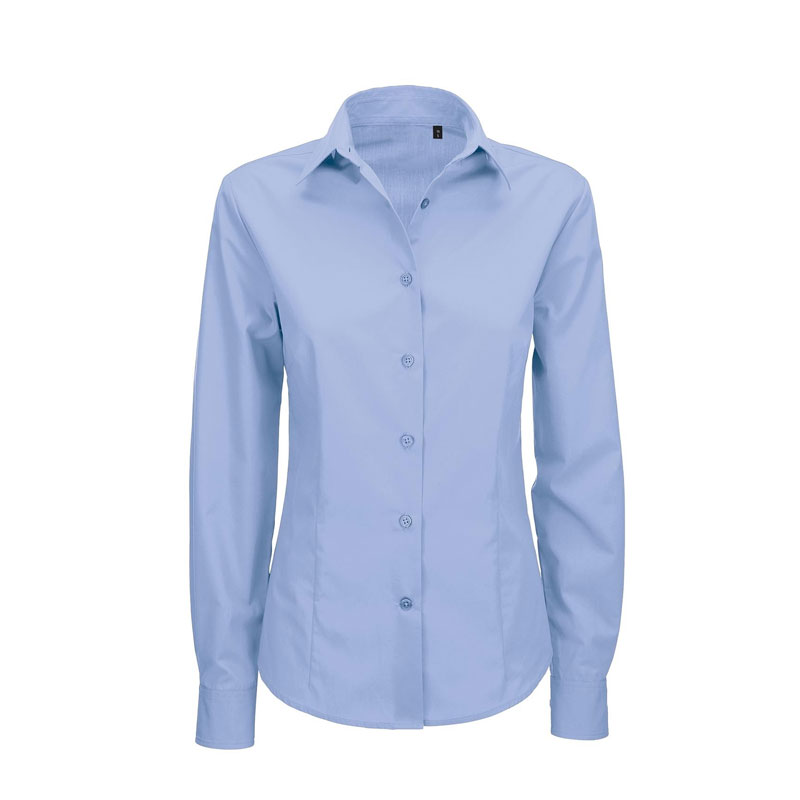 626.LIGHTBLUE WOMEN'S LONG SLEEVE SHIRT LIGHT BLUE - Image 1
