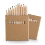 12 WOODEN COLORED PENCILS SET