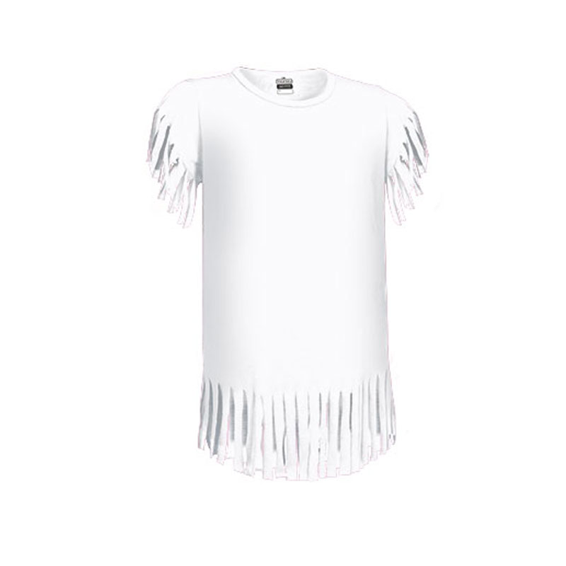 INDIANA.WHITE KIDS T-SHIRT IN WHITE WITH FRINGES - Image 1