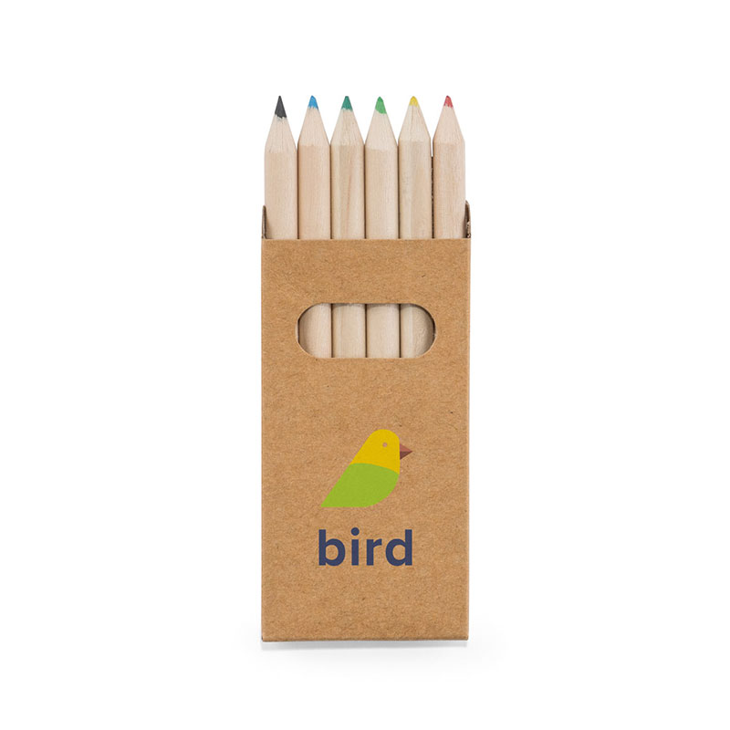 91750_1 BIRD. Pencil box with 6 coloured pencils - Image 1