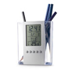 ACRYLIC PEN HOLDER WITH CALENDAR AND THERMOMETER