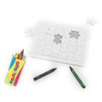 24-PIECE WHITE PUZZLE WITH CRAYONS | CUSTOMIZABLE KIDS PUZZLE SET WITH COLORING - Image 5