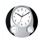 WALL CLOCK PREGO BLACK WITH THERMOMETER AND HYGROMETER - Image 3