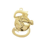 GOLD FOOTBALL MEDAL 50MM WITH CUSTOM PRINTED LABEL – PERSONALIZED SOCCER AWARD M - Image 2