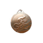BRONZE CYCLING AWARD MEDAL 50MM WITH CUSTOM PRINTED LABEL - Image 2