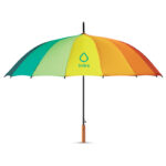 RAINBOW PRIDE UMBRELLA WITH WOODEN SHAFT - Image 2