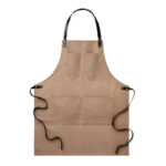 APRON IN WAXED CANVAS WITH LEATHER DETAILS - Image 5