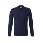 NAVY BLUE LONG SLEEVE POLO SHIRT BY KEYA - Image 2