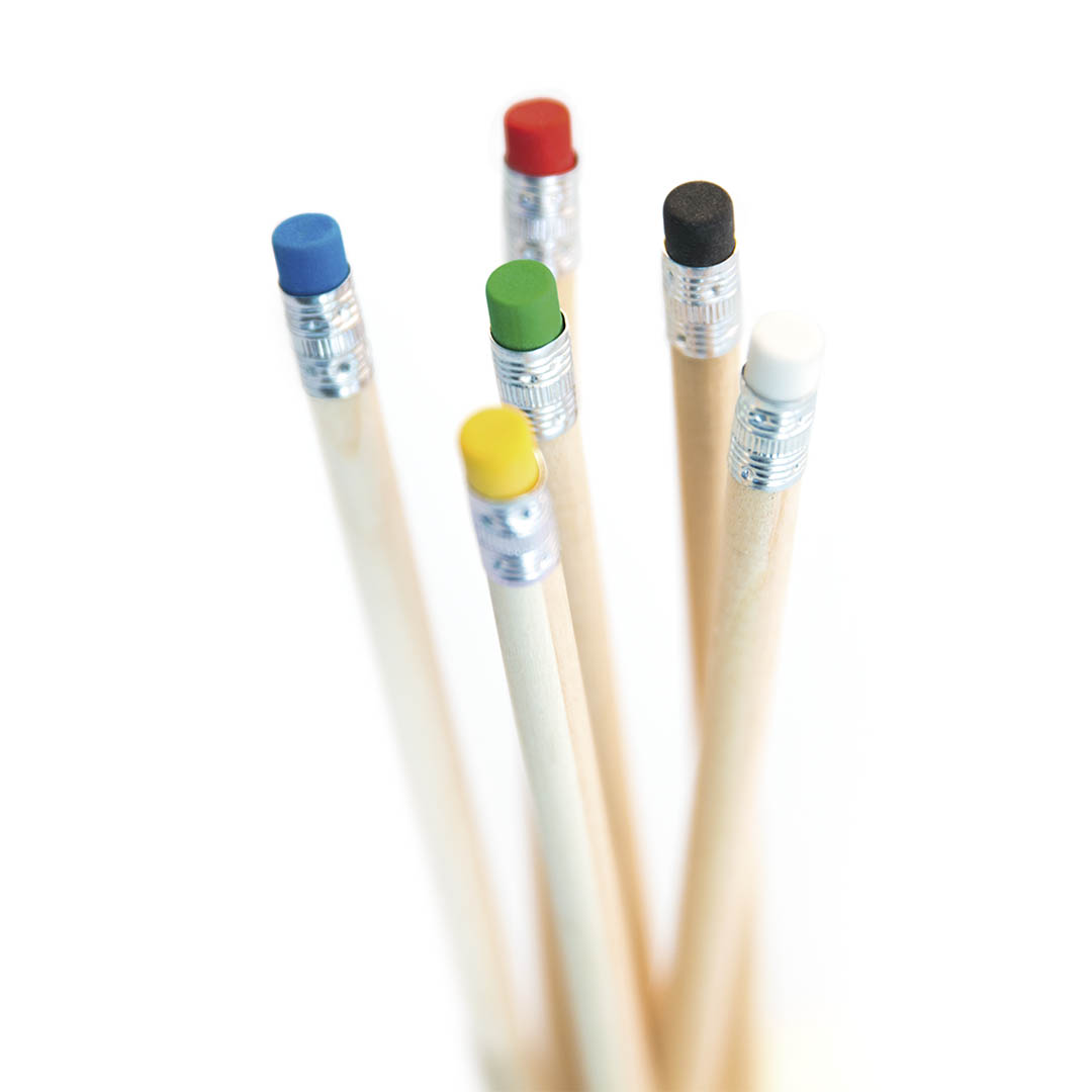 4173_1.jpg WOODEN PENCIL WITH ROUND BODY IN NATURAL FINISH - Image 1