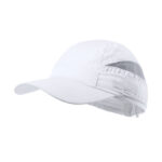 LAIMBUR WHITE SPORTS CAP – 7-PANEL MICROFIBER WITH MESH SWEAT & ELASTIC CLOSURE - Image 2