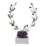 GOLD WREATH ON MINERAL STONE 27CM - Image 2
