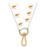 CYPRUS FLAG MEDAL RIBBON 2.2CM – WHITE AWARD LANYARD WITH CYPRUS NATIONAL FLAG - Image 2