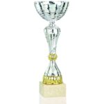 ECONOMIC LINE SILVER CUP WITH GOLD DETAILS 30CM