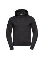 RUSSELL UNISEX AUTHENTIC HOODED SWEAT IN BLACK (PLUS SIZES)