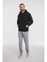 RUSSELL UNISEX AUTHENTIC HOODED SWEAT IN BLACK (PLUS SIZES) - Image 2