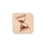 SQUARE SHAPE WOODEN LAPEL PIN 3CM*3CM - Image 2
