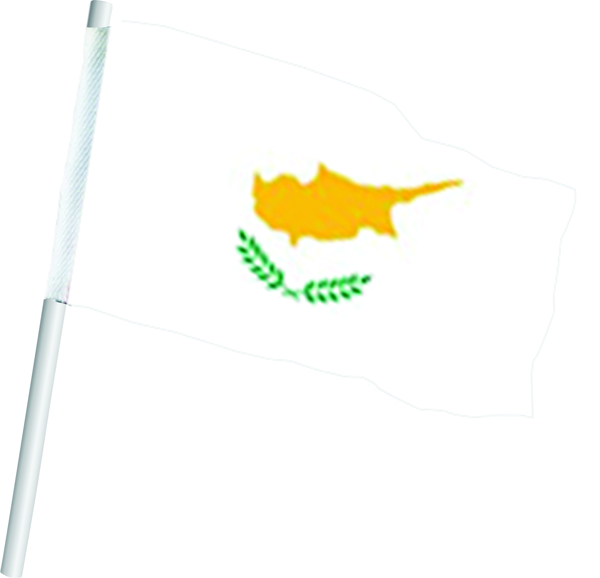 flags 2 CYPRUS FLAG 40CM*60CM WITH PLASTIC POLE - Image 1