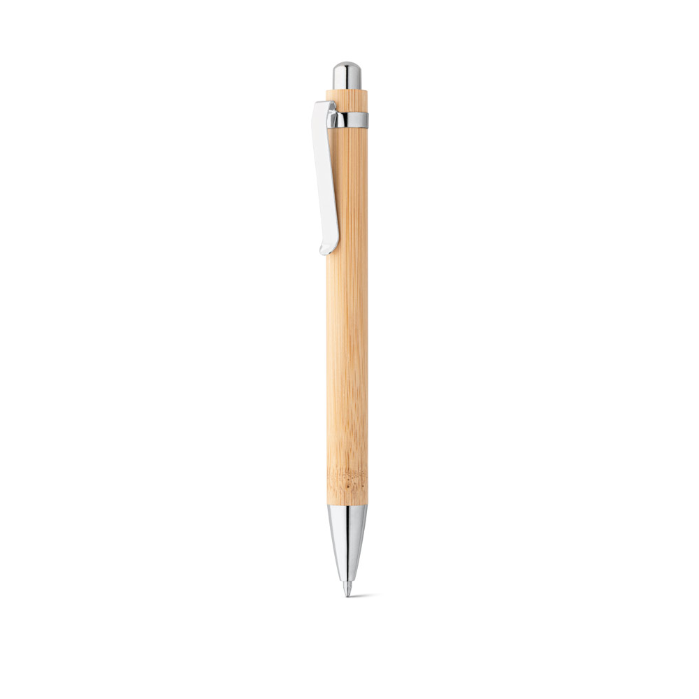 81163 BAMBOO BALL PEN WITH METAL CLIP - Image 1