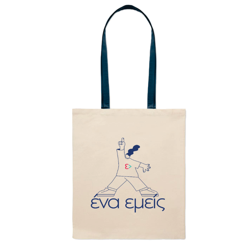 ΕΝΑΜΟ6437.BLUE ENA EMEIS COTTON TOTE BAG - Image 1