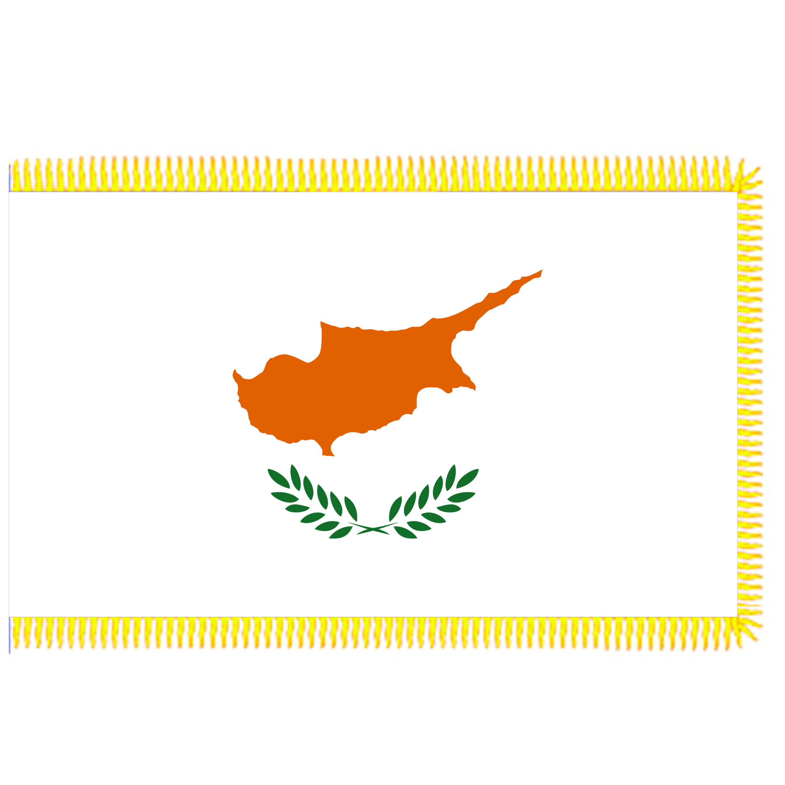 FLA072 CYPRUS FLAG 105X70CM WITH GOLD FRIDGES - Image 1