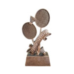 BADMINTON FIGURE TROPHY 18.5CM - Image 2