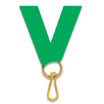 GREEN MEDAL NECK RIBBON WITH CLIP – 2.2CM WIDE AWARD LANYARD - Image 2