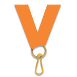 PREMIUM ORANGE MEDAL NECK RIBBON 2.2CM WITH CLIP - Image 3